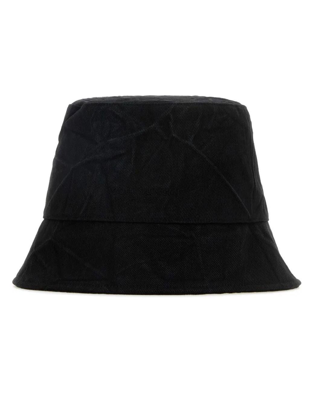Wooyoungmi Black Crinkled Denim Bucket Hat for men