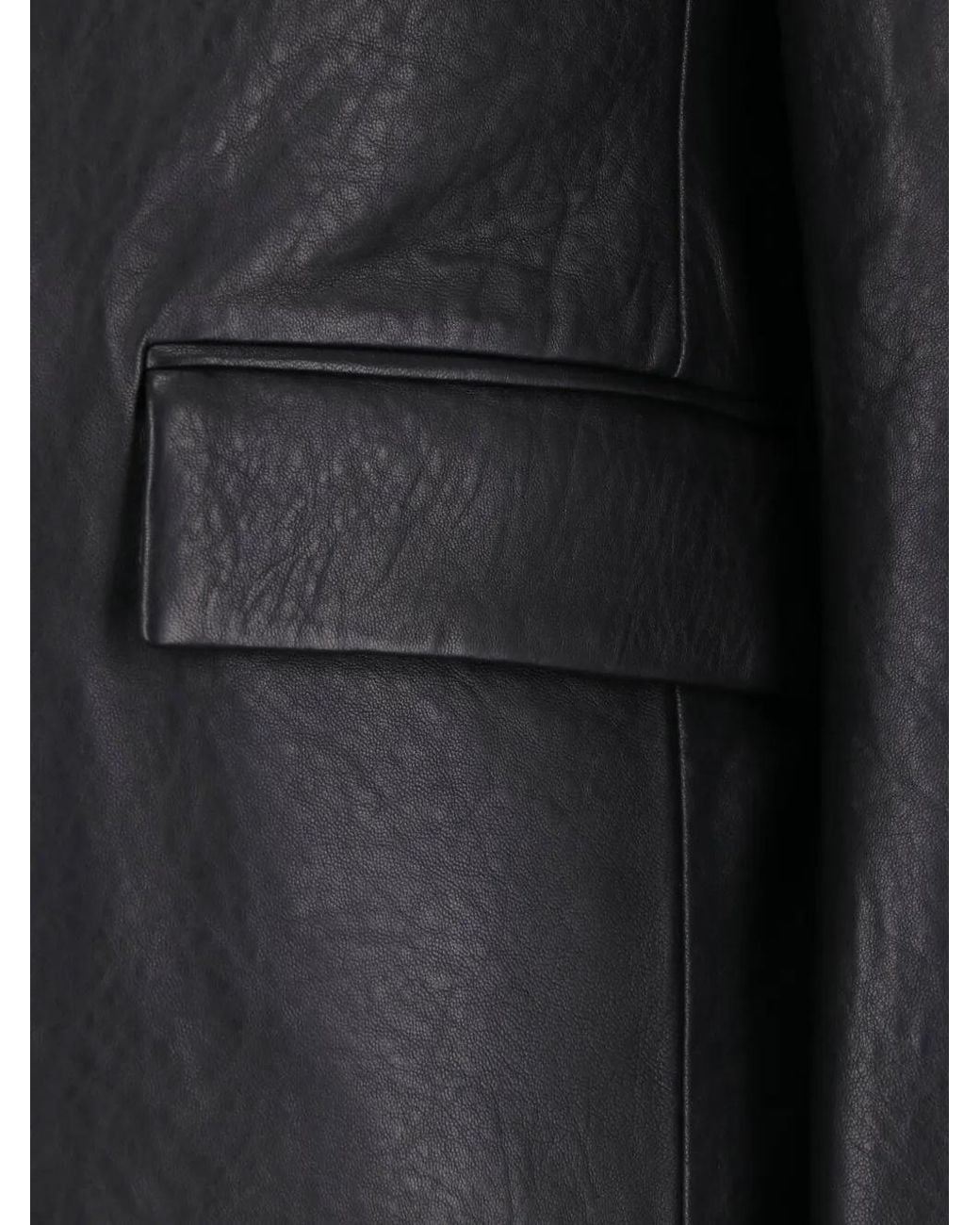 TONYWACK Black Button-Up Leather Jacket for men