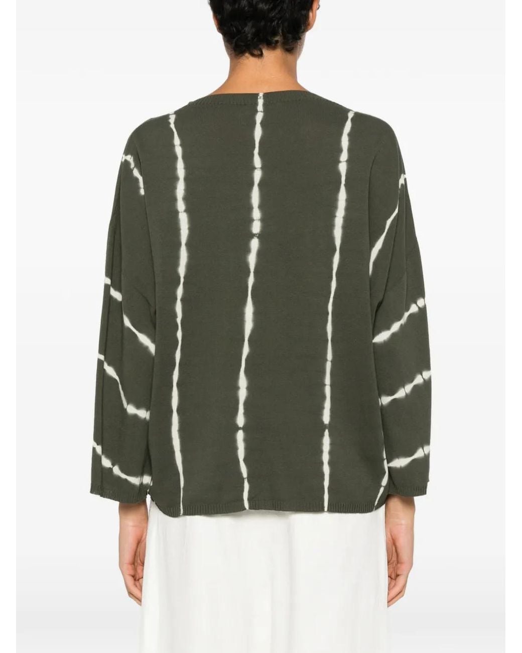 Momoní Green Domingo Tie-Dye Boat-Neck Sweater