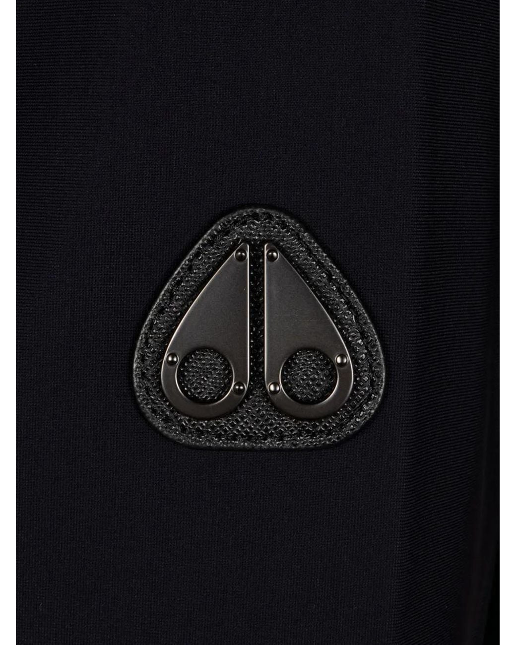 Moose Knuckles Black Dalon Logo-Patch Bomber Jacket for men