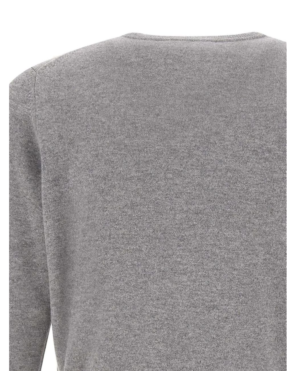 Kangra Gray Ribbed-Cuff Cashmere Sweater for men