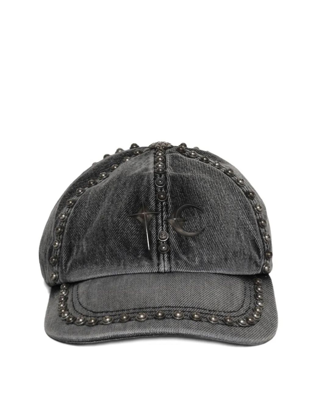 THUG CLUB Gray Studded-Emblishment Baseball Cap for men