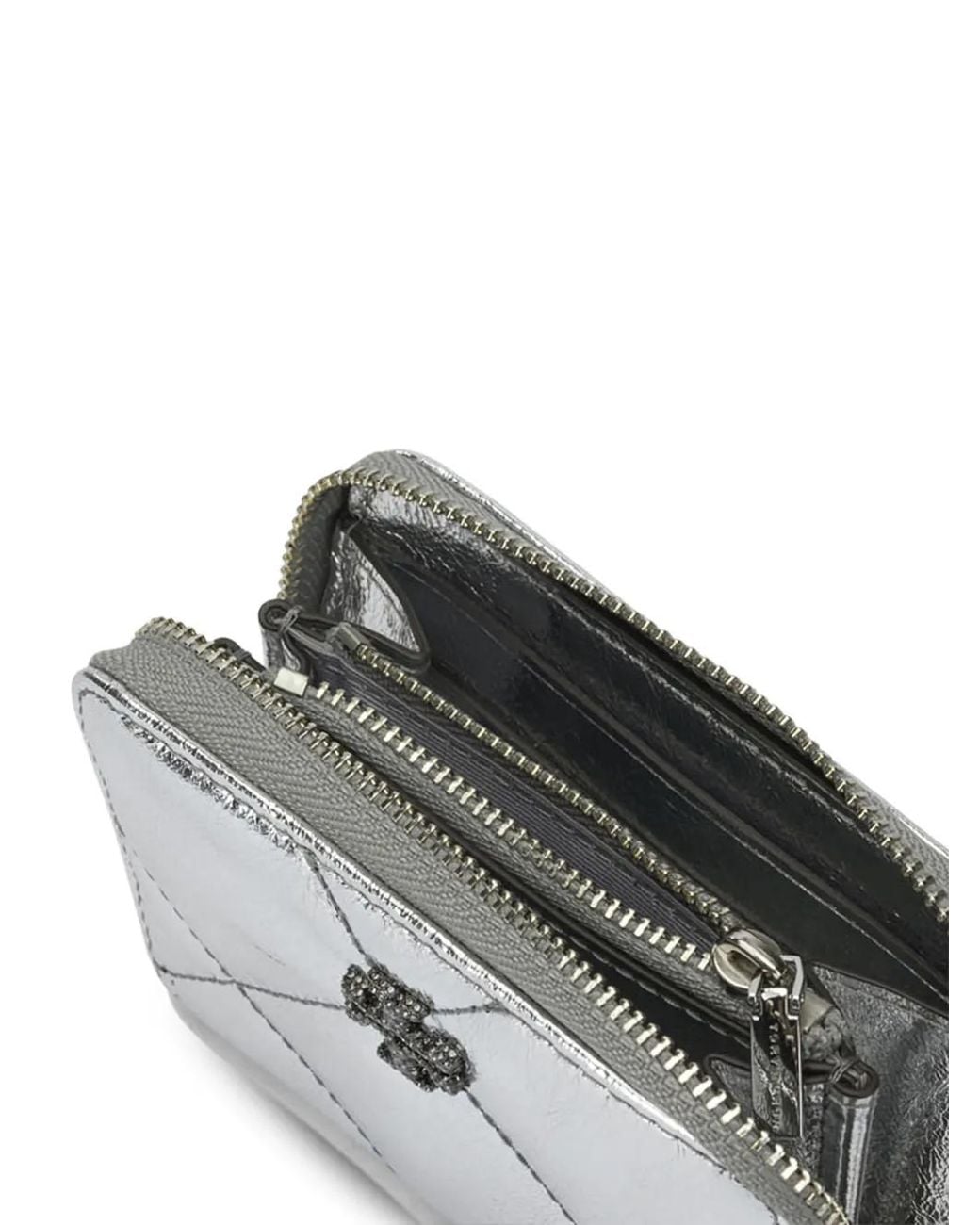 Tory Burch Gray Kira Small Zip Wallet