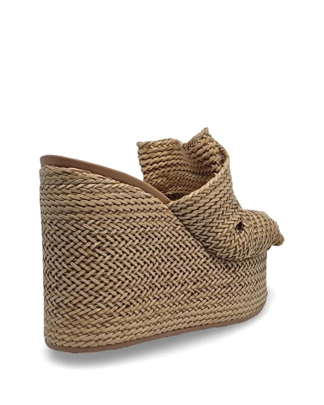 Casadei Brown Woven Wedge Heeled Sandals