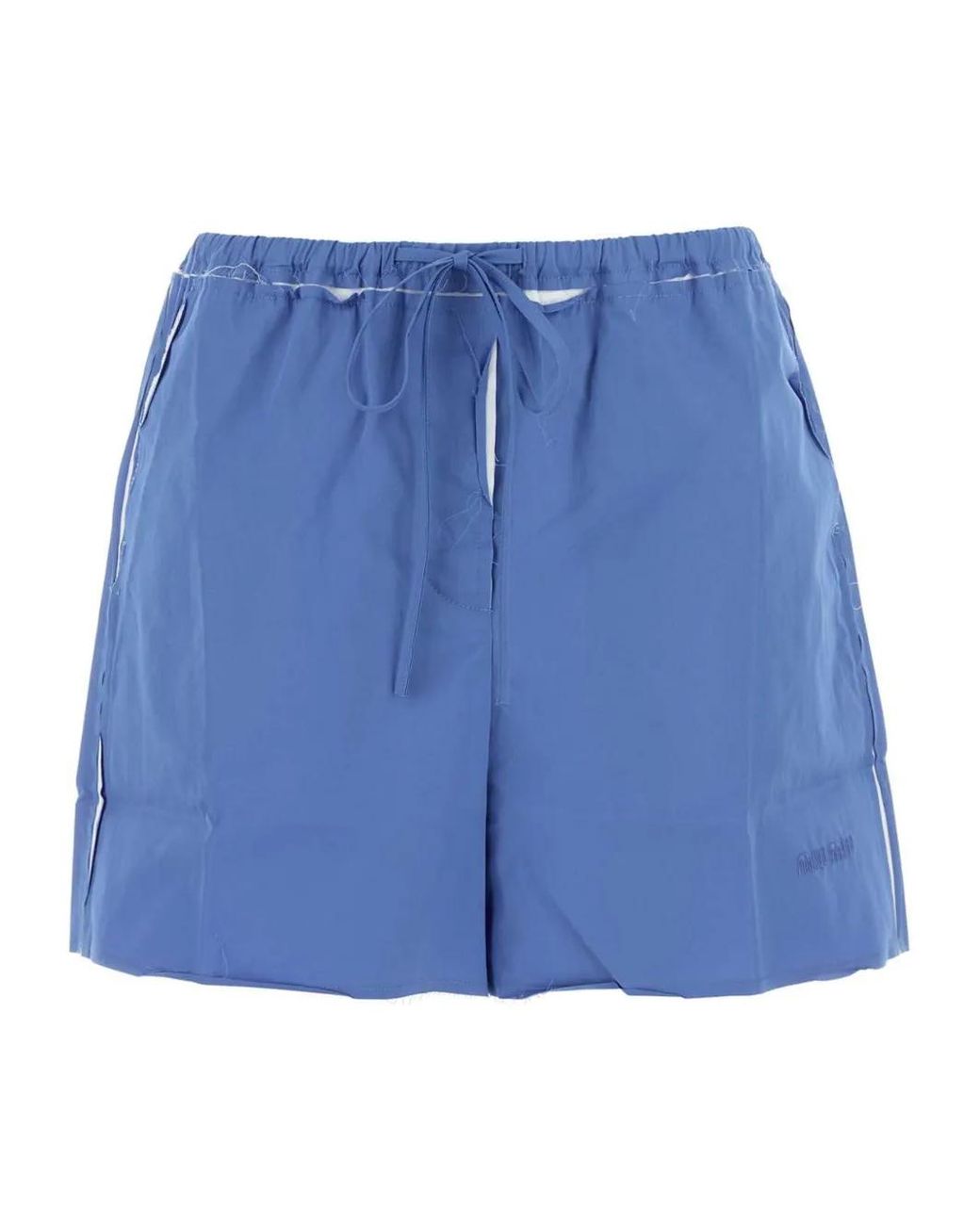 Miu Miu Blue Poplin Shorts