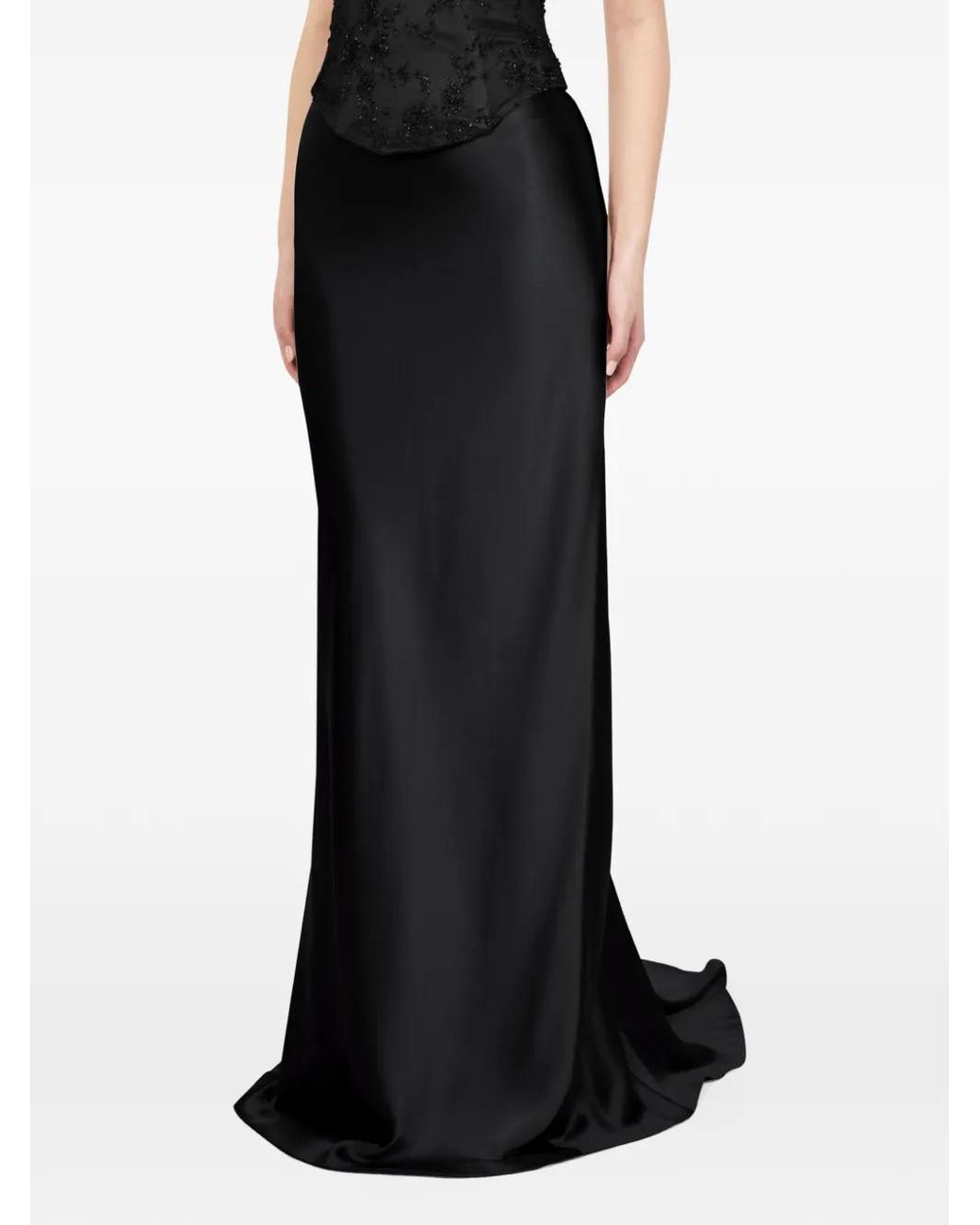 ALEXIA & ANTONIA Black Bias-Cut Maxi Skirt