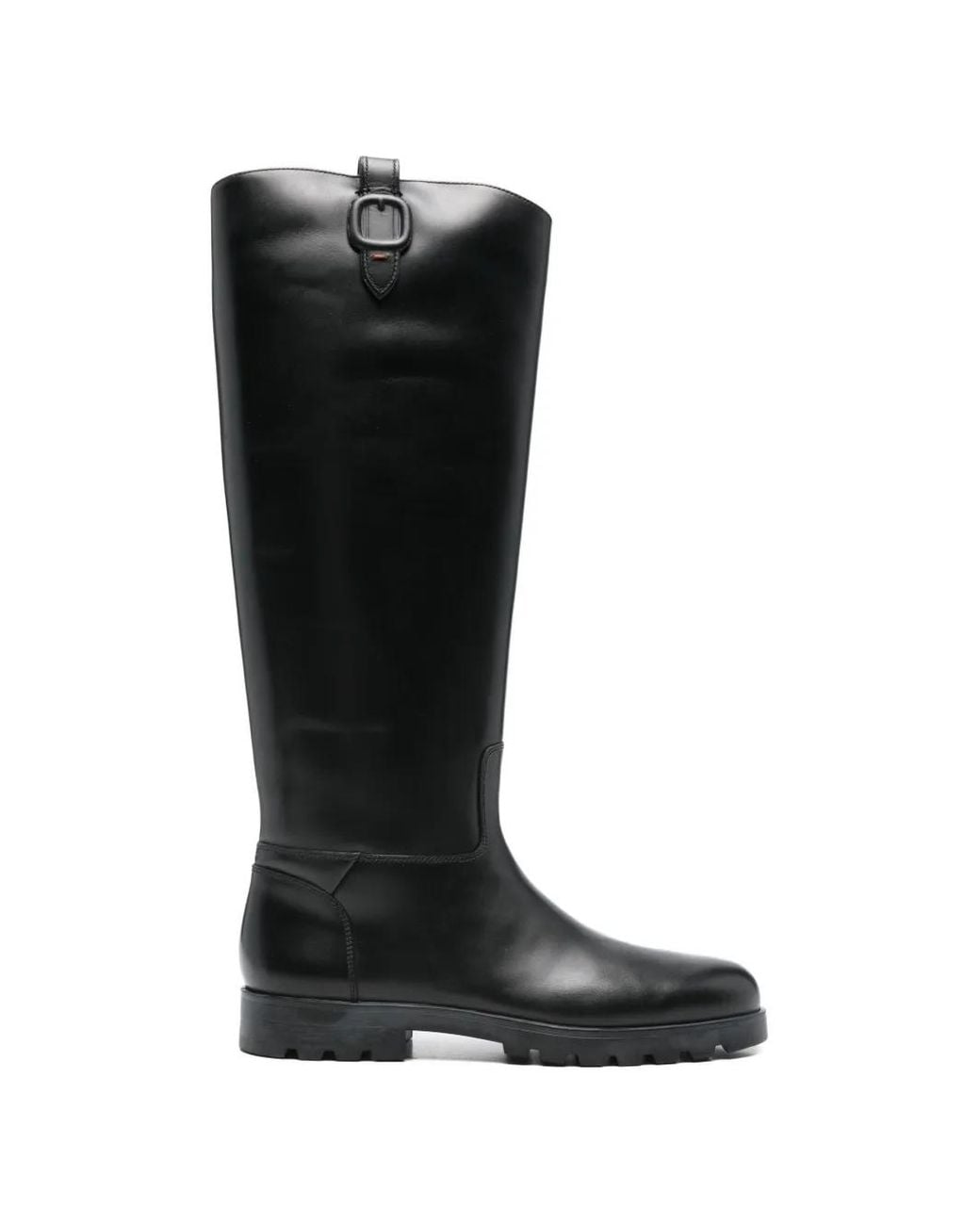 Santoni Black Leather Boots
