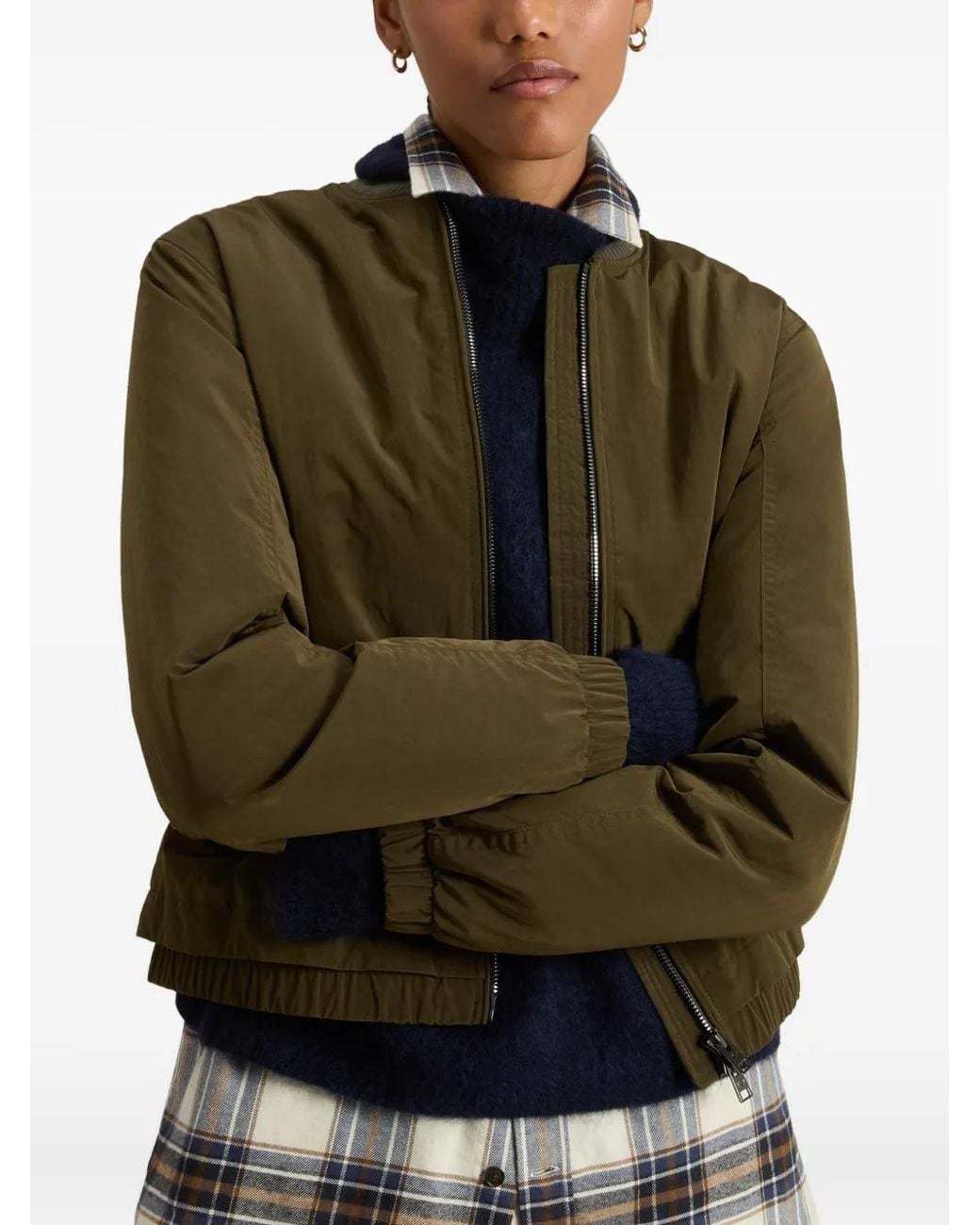 Woolrich Bomberjack Met Geribbelde Manchetten in het Green