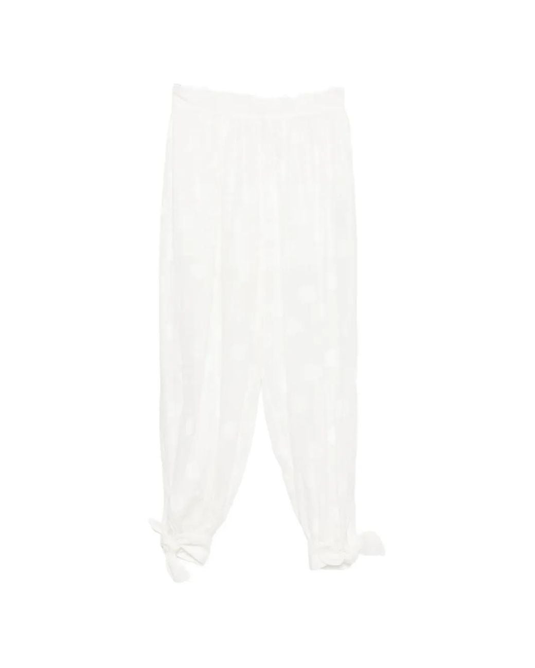 Zimmermann White Solstice Polka-Dot Trousers