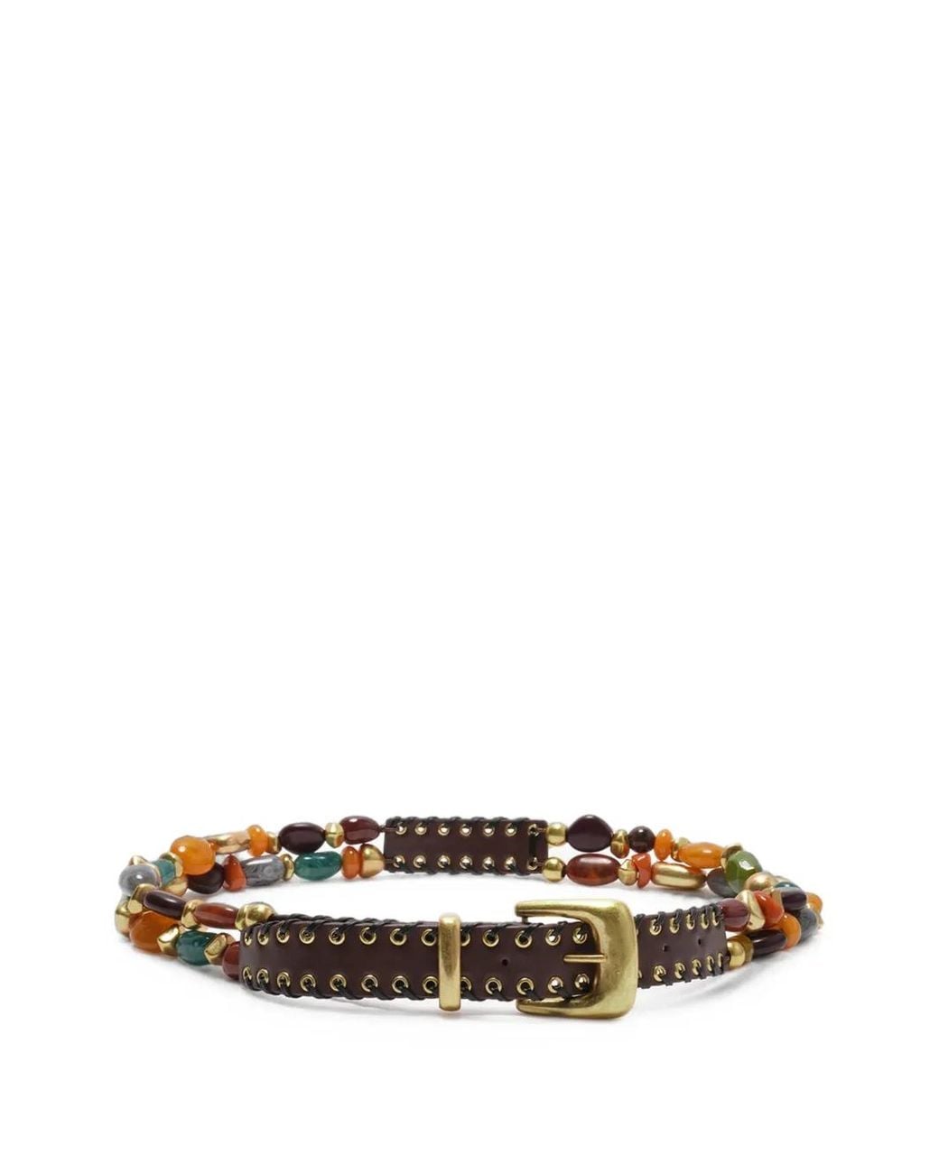 Maliparmi White Beaded Leather Belt
