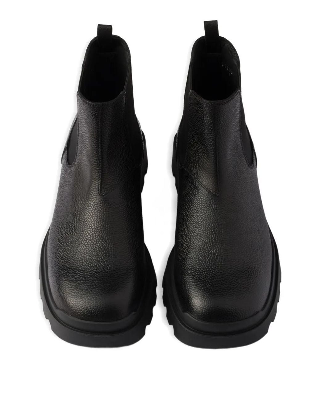Prada Black Elastic-Panelled Rubber-Sole Boots for men