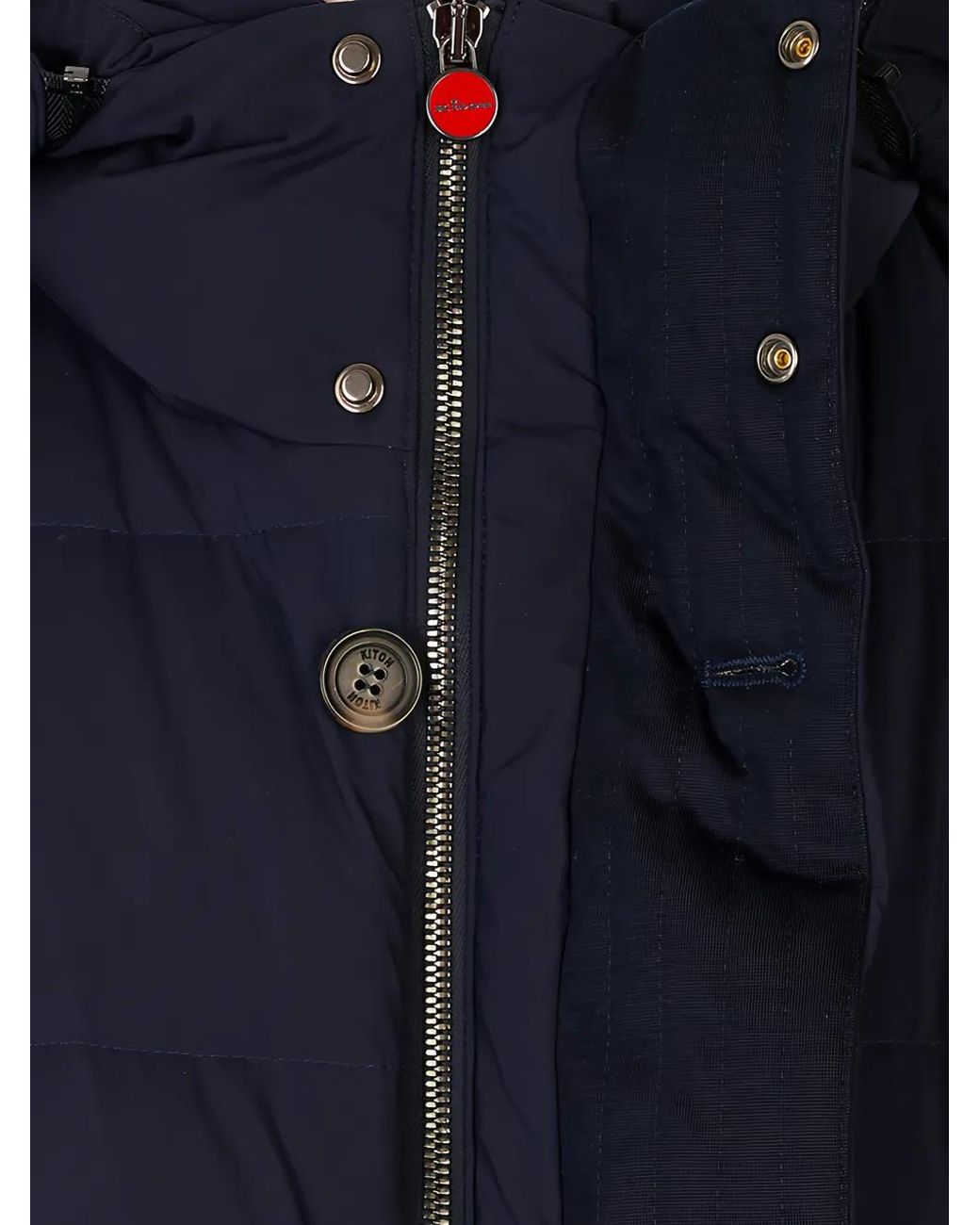 Kiton Gevoerd Jack Met Capuchon in het Blue voor heren