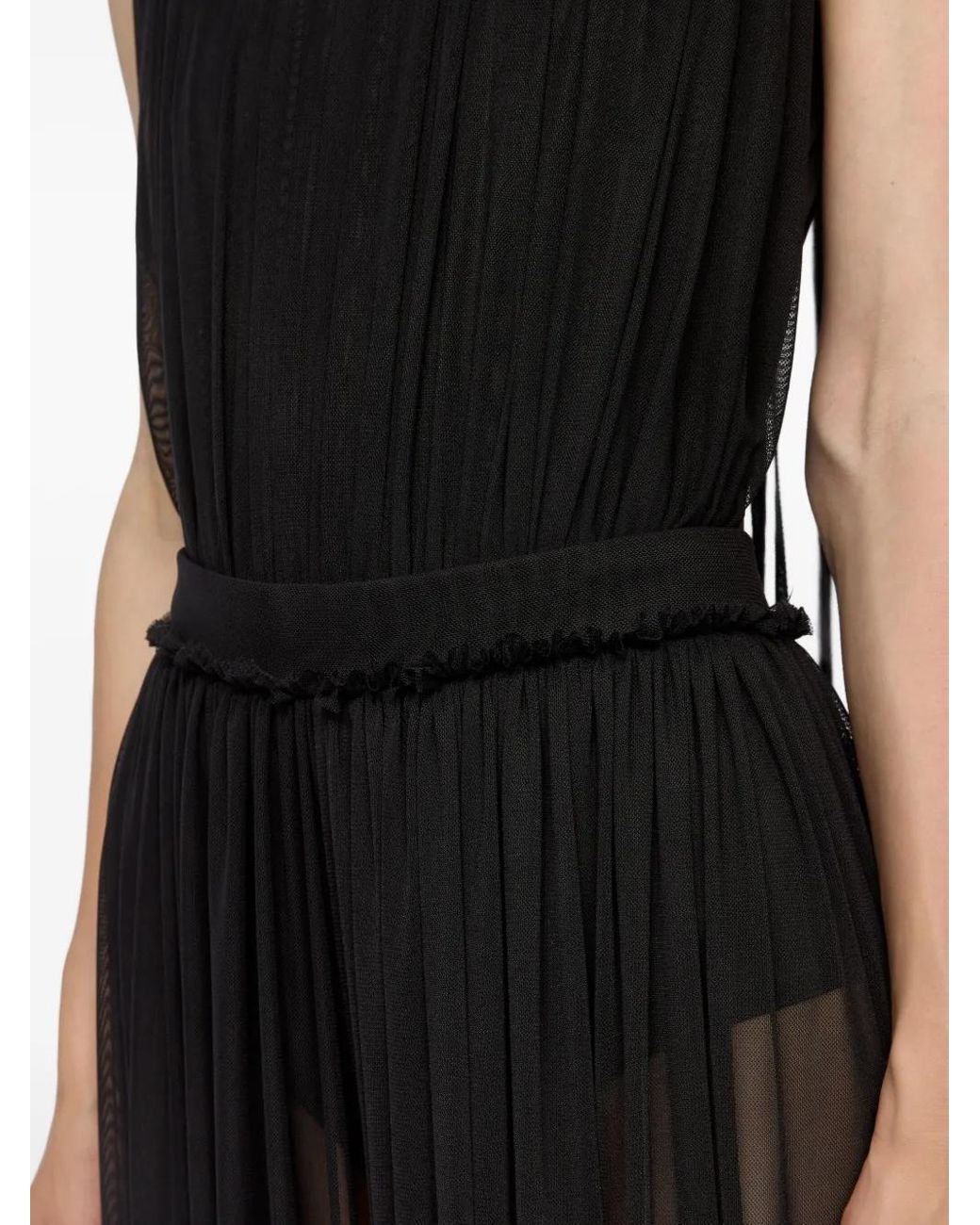 Atu Body Couture Black Cape-Detailed Bodysuit