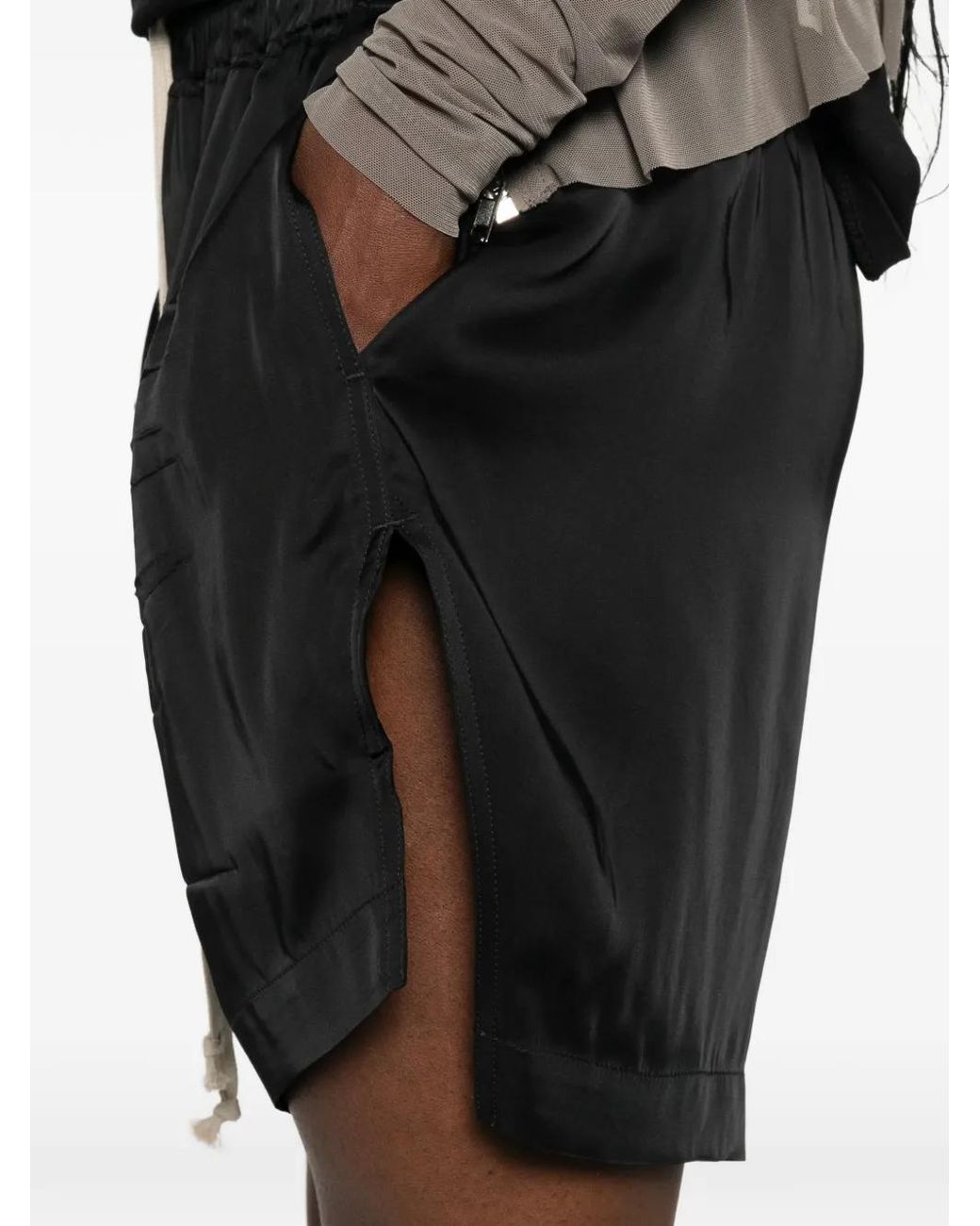 Rick Owens Black Drawstring Shorts