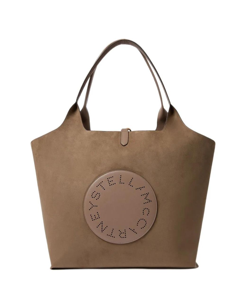 Stella McCartney Brown Stella Logo Perforated Tote Bag