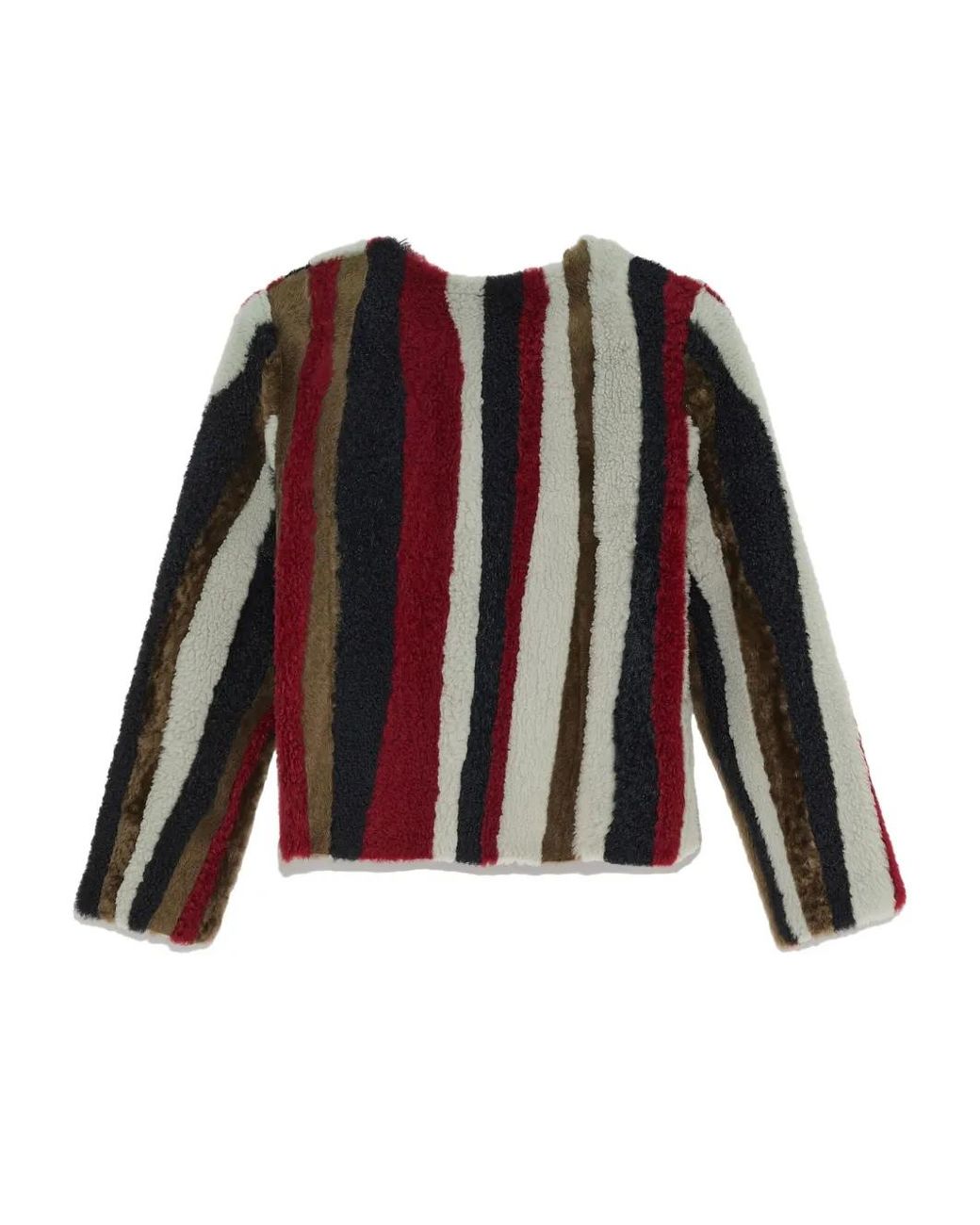 Yves Salomon Red Wave-Pattern Jacket