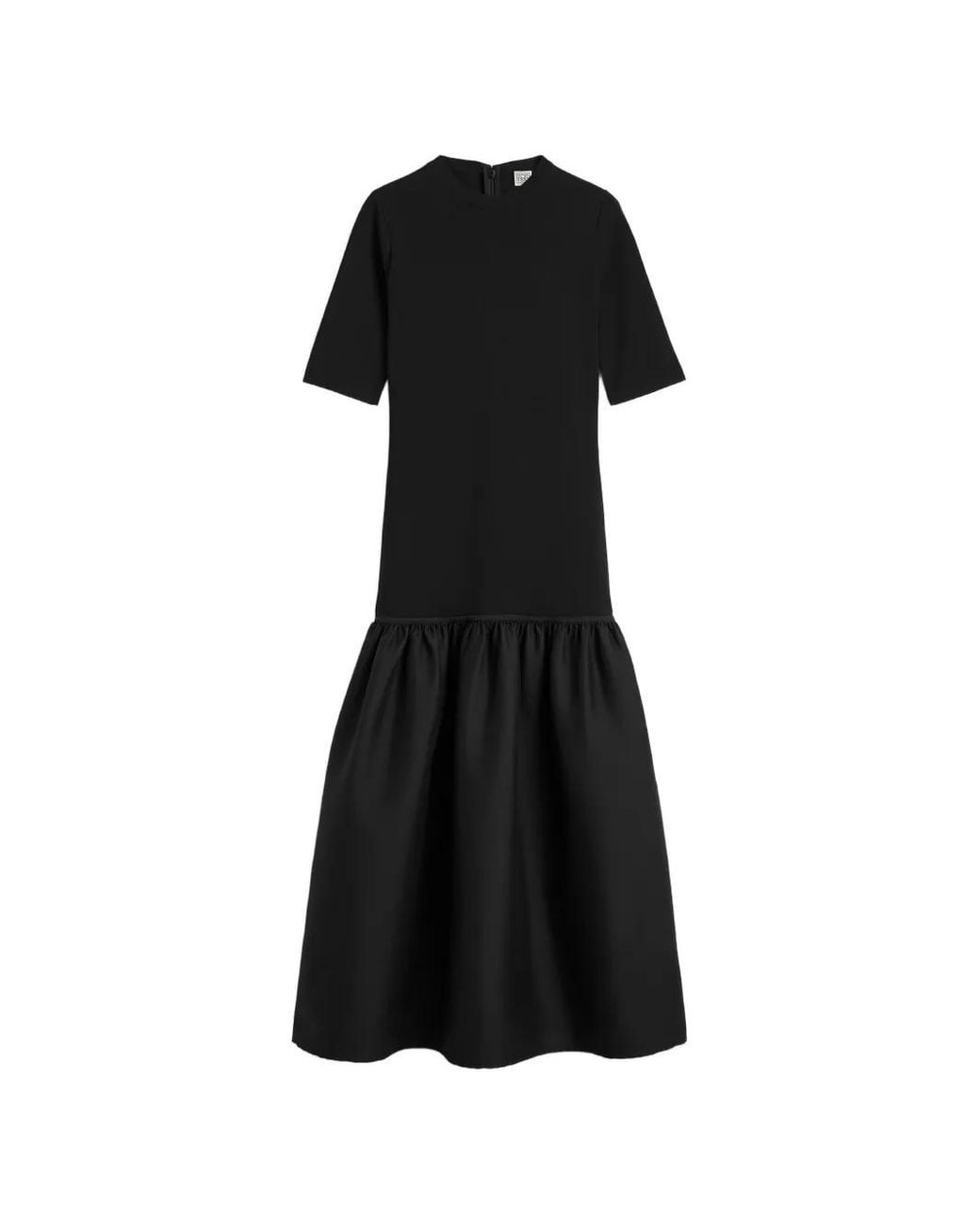 Totême Black Twinflower T-Shirt Dress Petite