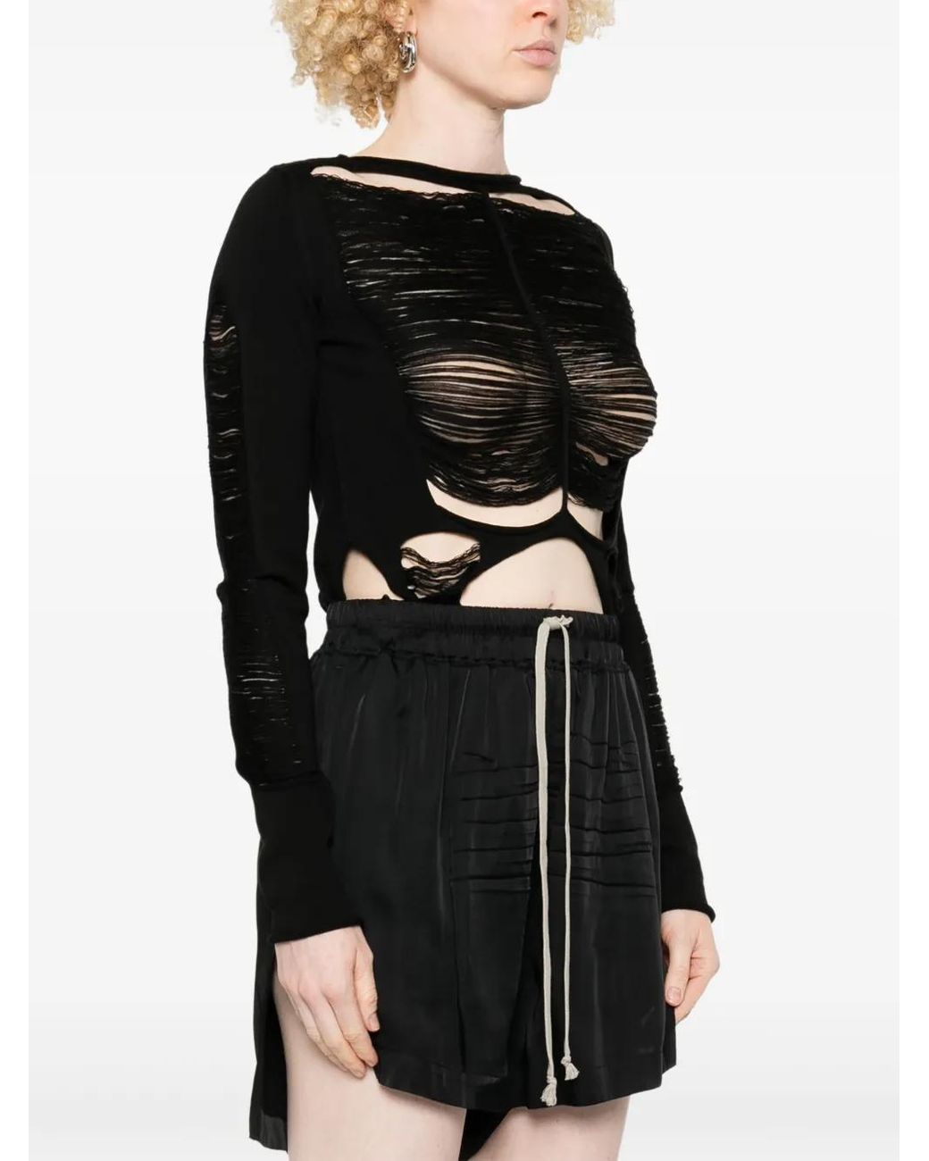 Rick Owens Black Wool Top