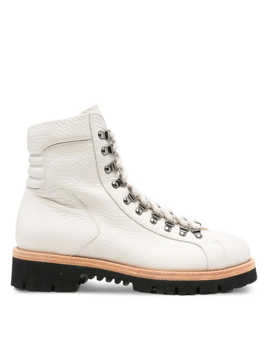 Eleventy Natural Lace-Up Leather Boots for men