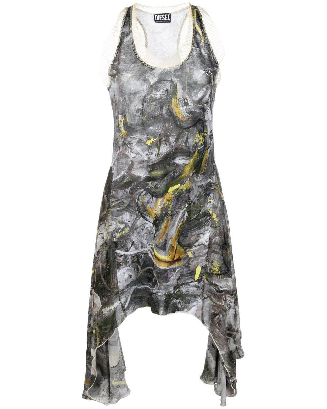 DIESEL Kleid mit abstraktem Print in Schwarz | Lyst DE