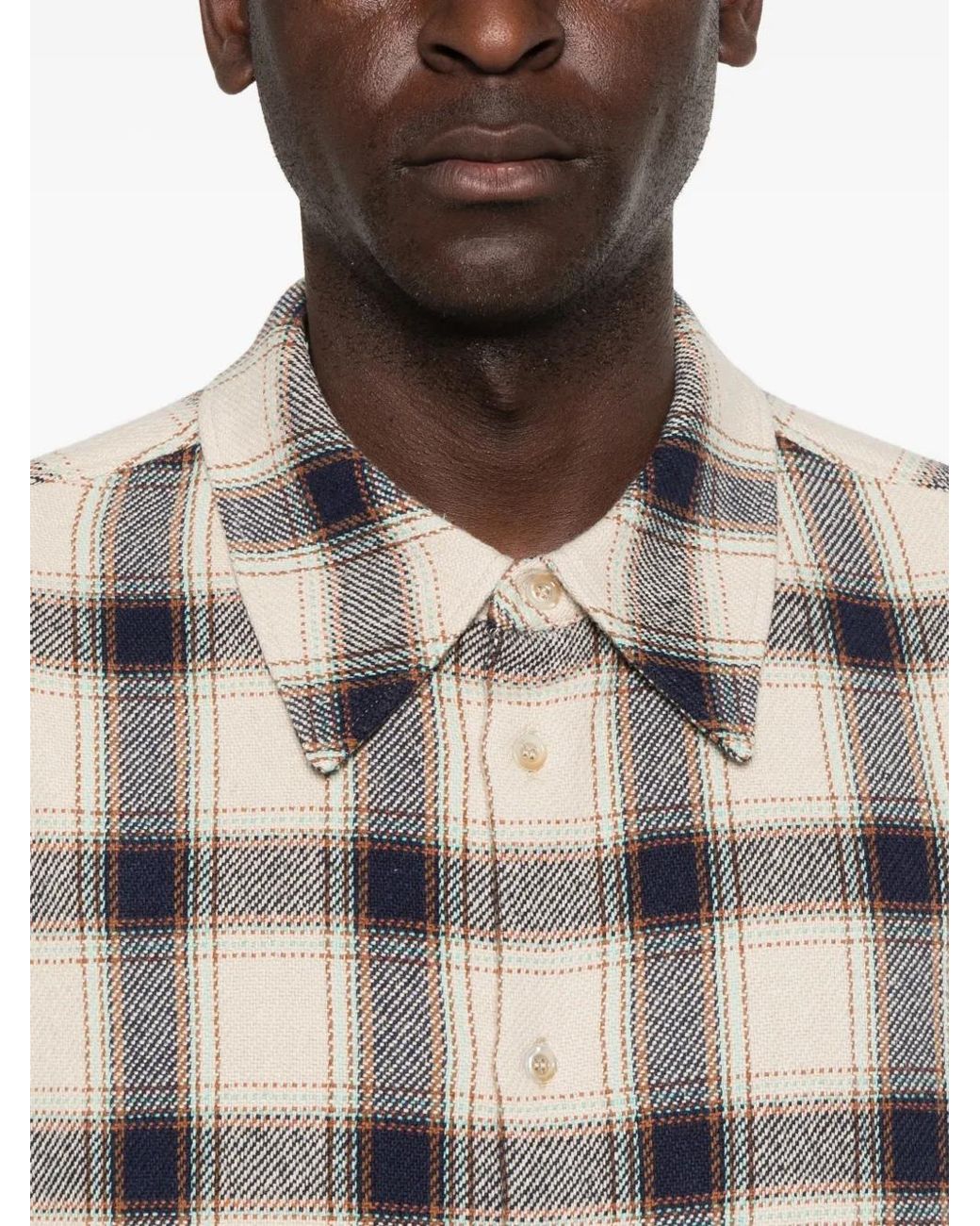 Séfr Gray Wes Check-Pattern Long-Sleeve Shirt for men