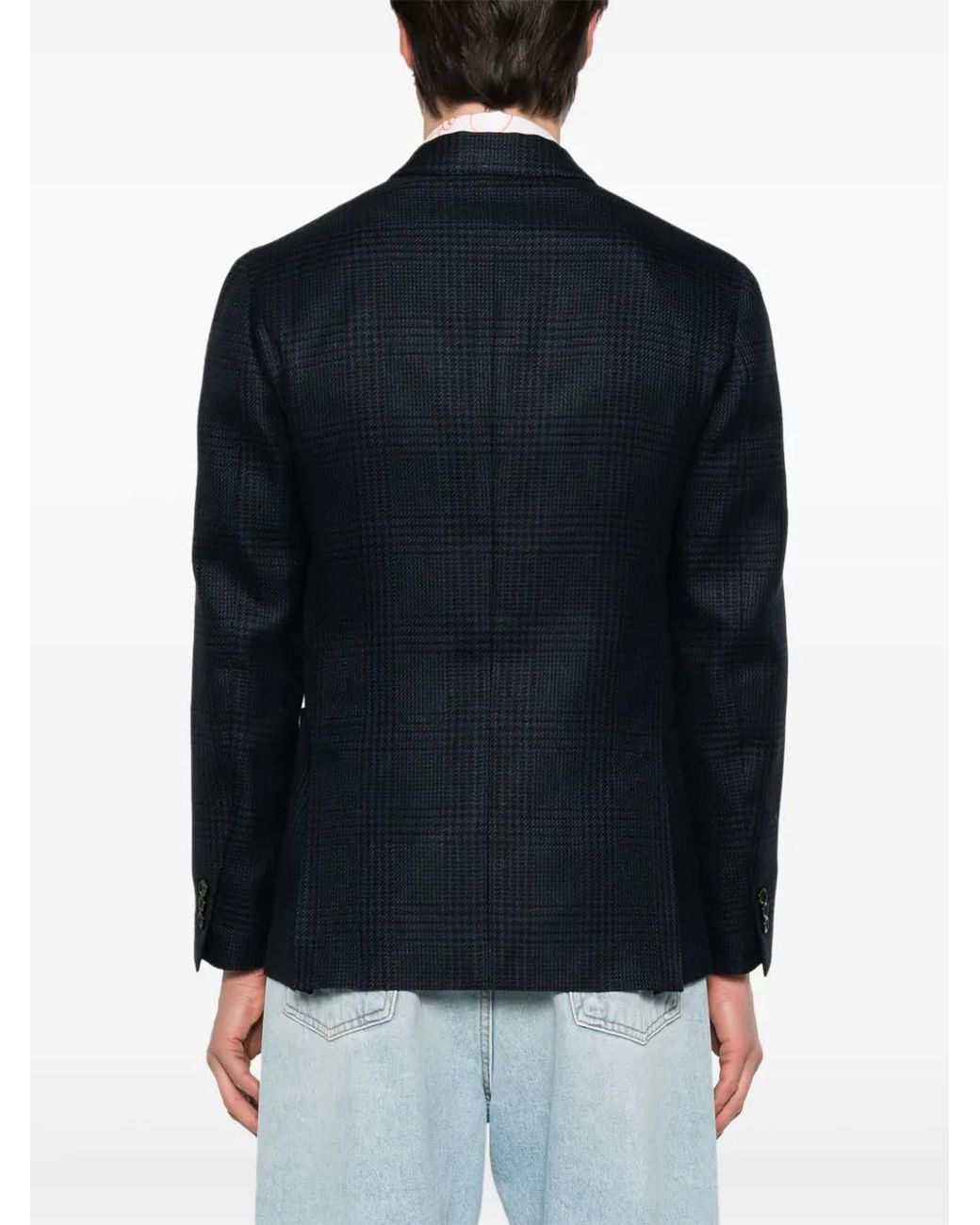 Lardini Blue Checked Blazer for men