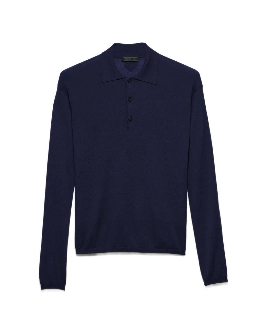 Prada Blue Cashmere Polo Shirt for men
