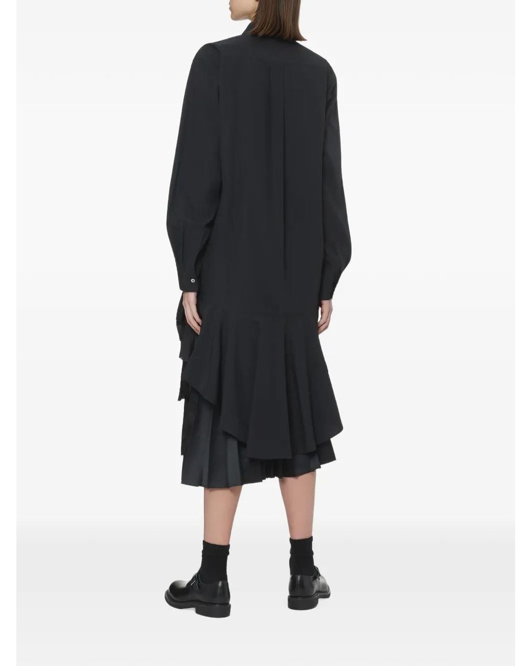 COMME DES GARÇON BLACK Blue Ruffled-Hem Shirt