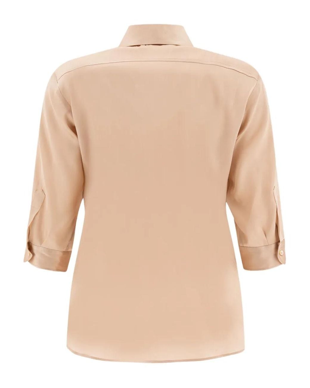 F.it Natural Button-Front Silk Shirt