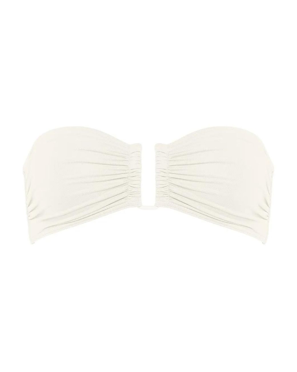 Eres White Show Ruched Bandeau Bikini Top
