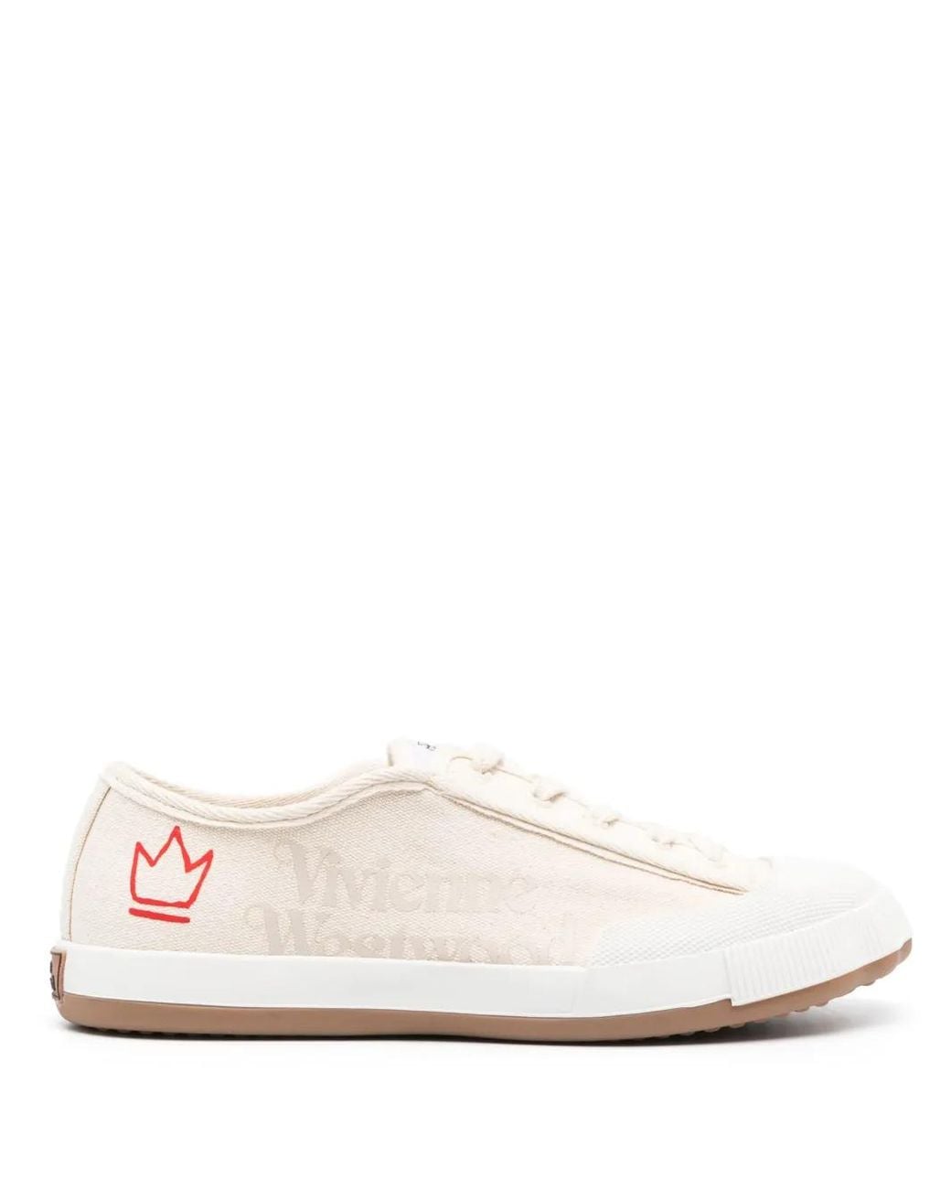 Vivienne Westwood White Logo-Print Low-Top Sneakers