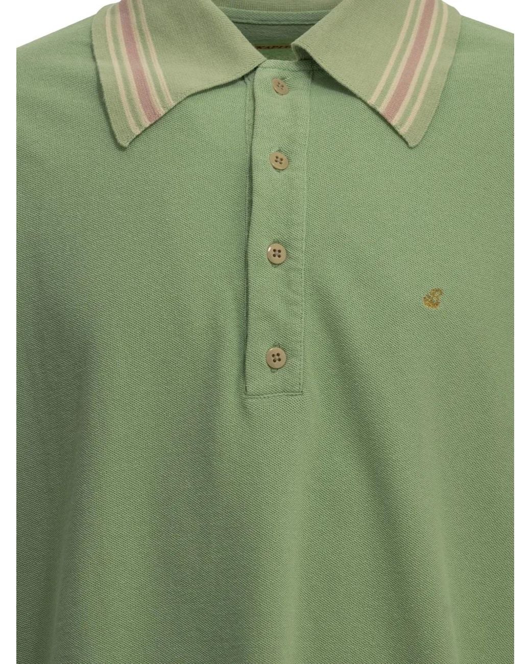 Kapital Green Long-Sleeve Polo Shirt for men