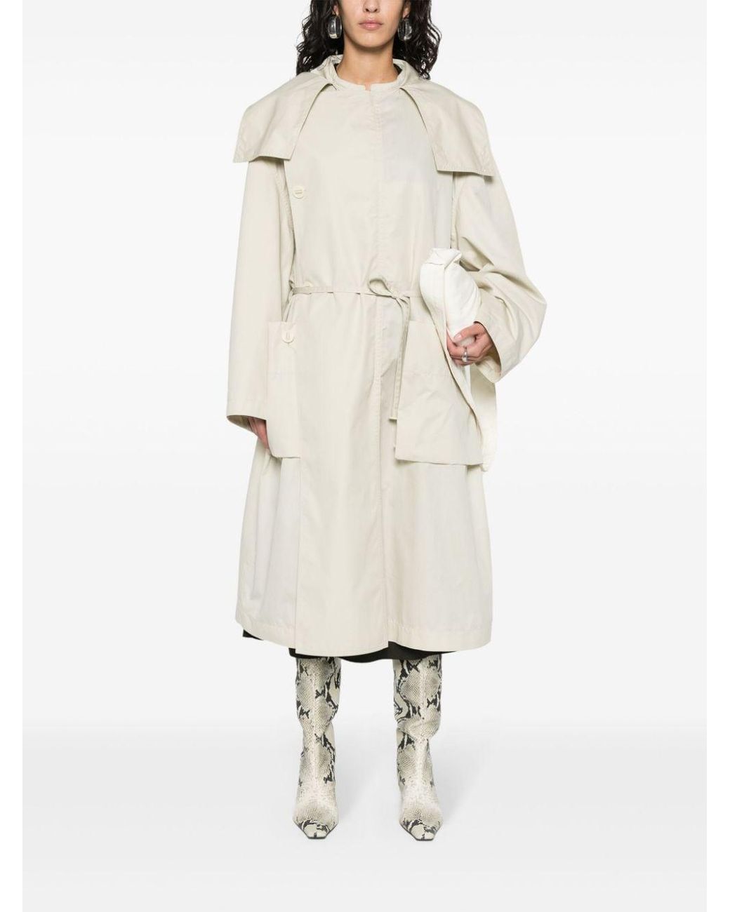 Lemaire Neutral Oversize-flap Trench Coat - Women's - Cotton