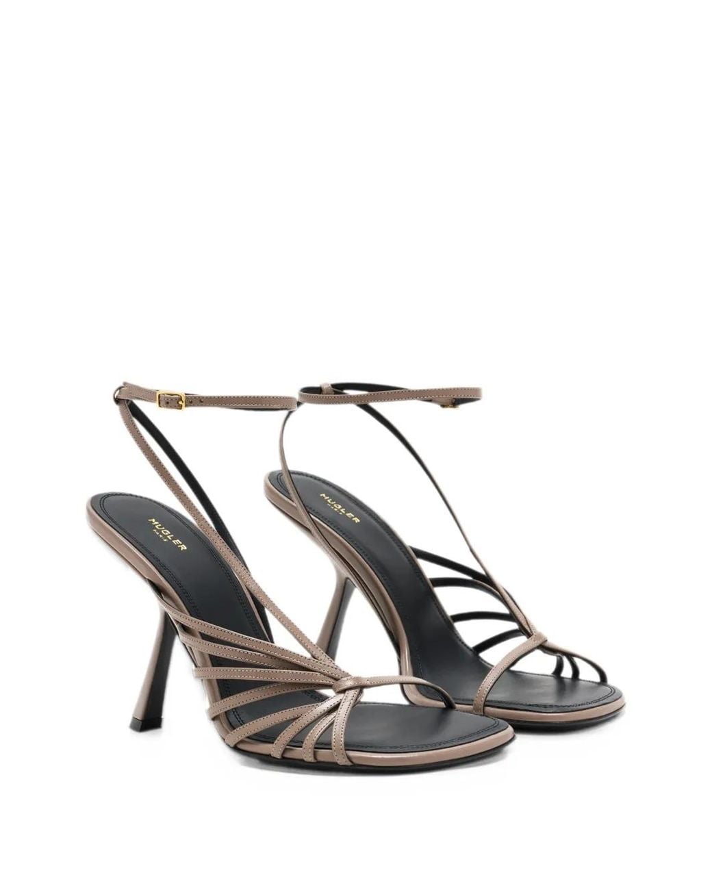 Mugglor Mugler Multi-Strap Leather Sandals in White | Lyst