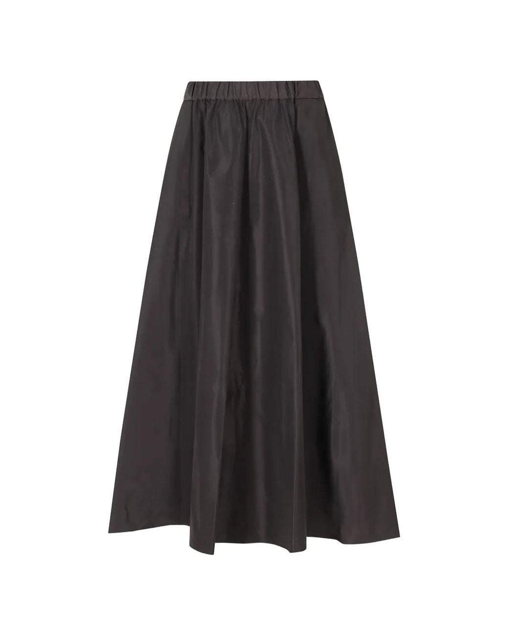 Aspesi Black Elasticated-Waistband Flared Midi Skirt