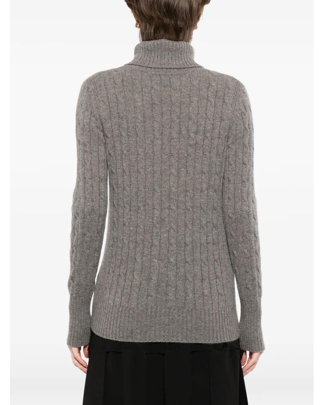 N.Peal Cashmere Gray Adelyn Cable-Knit Top
