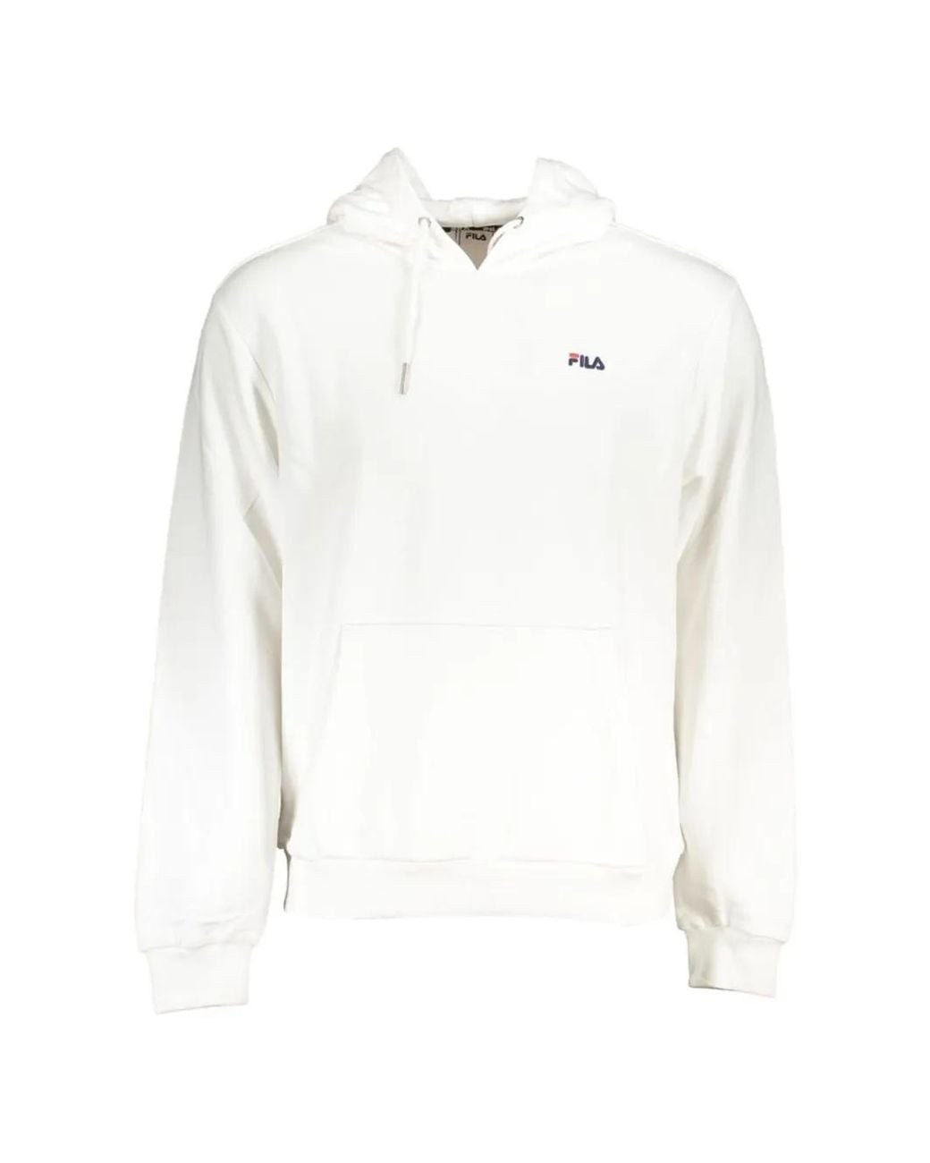 Fila White Logo-Patch Cotton Hoodie for men