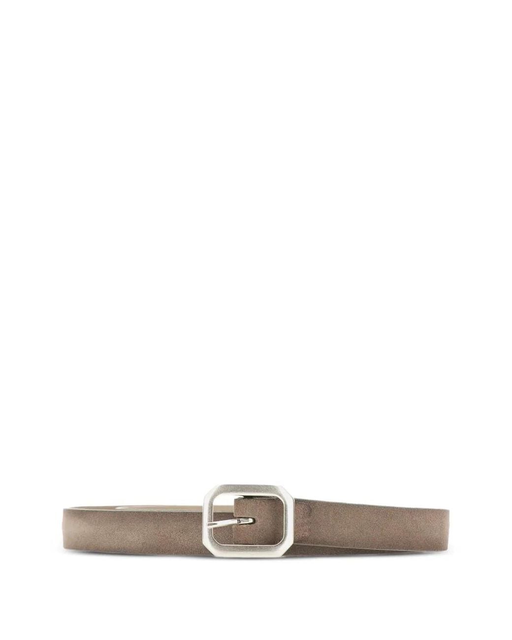 Alberto Luti White Suede Leather Belt for men