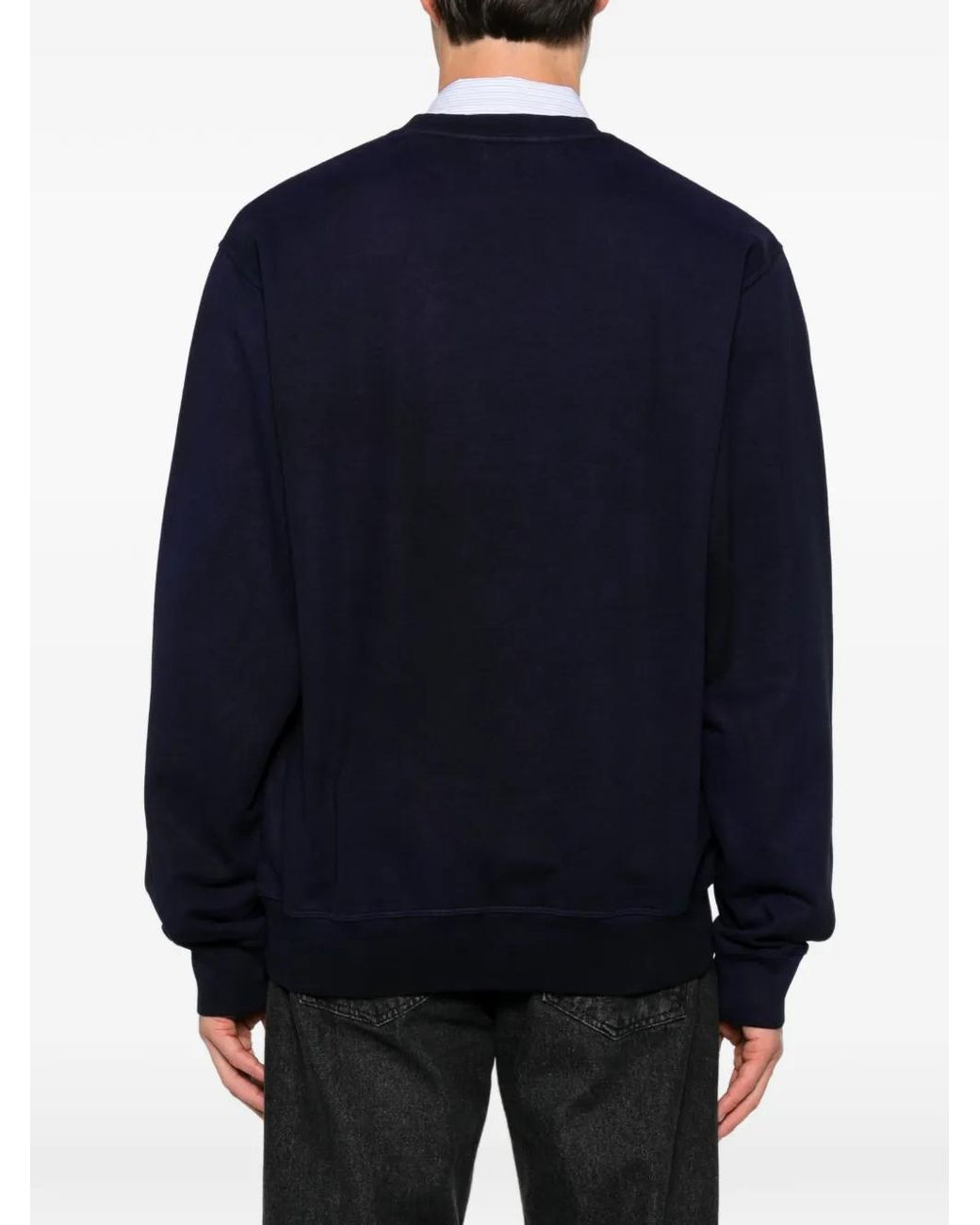 Arte' Black Logo-Embroidered Crew-Neck Sweatshirt for men