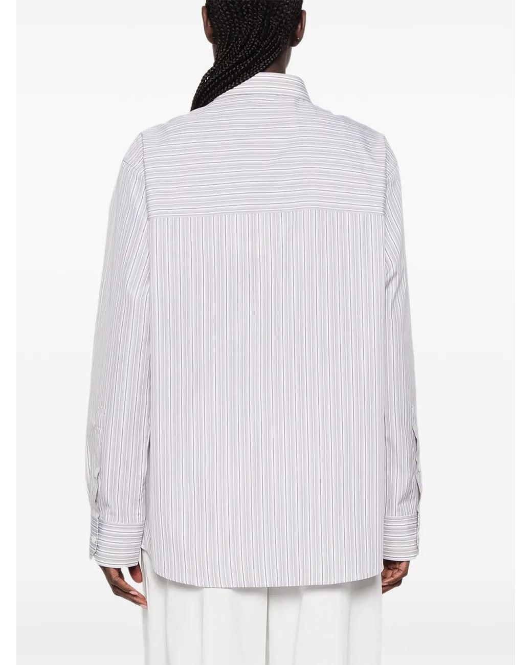 Rohe White Striped Cotton Shirt