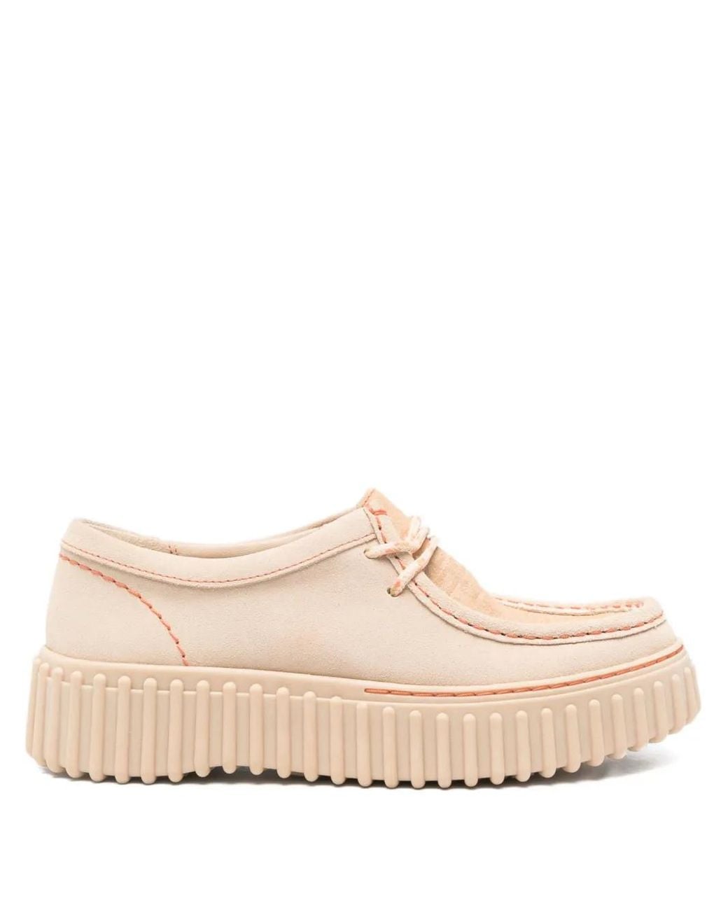 Clarks Pink Torhill Textured-Platform Derby Shoes