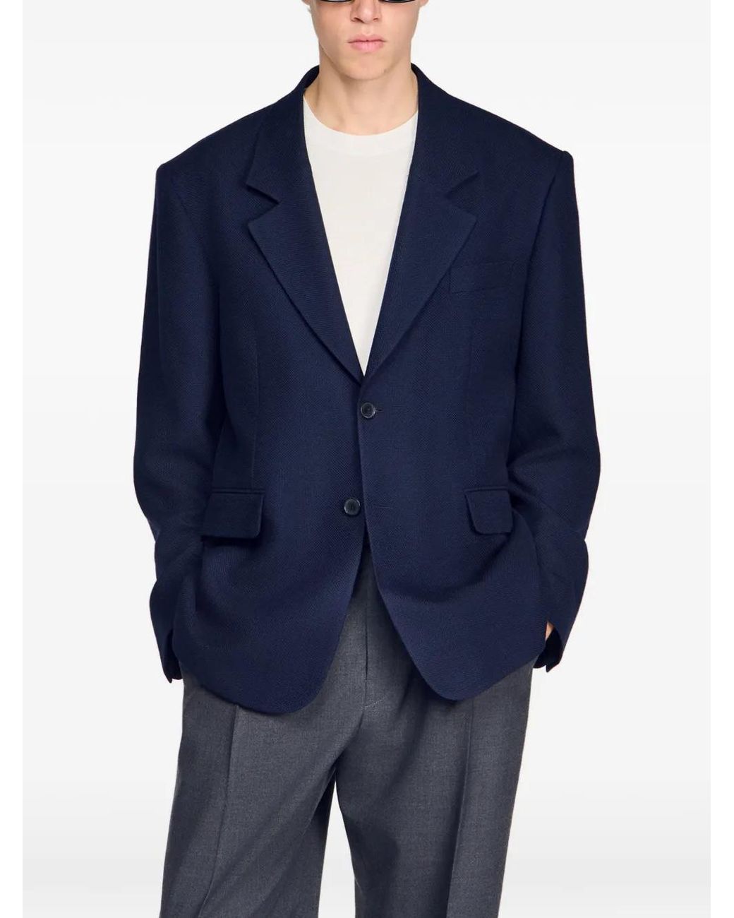 Sandro Blue Button Jacket for men
