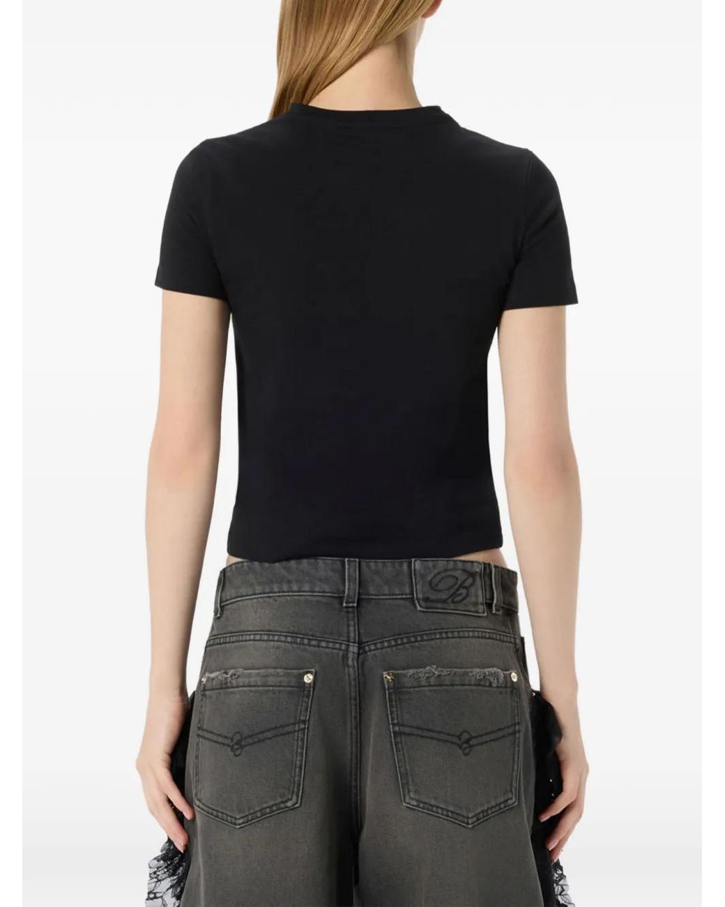 Blumarine Black Cutout T-Shirt