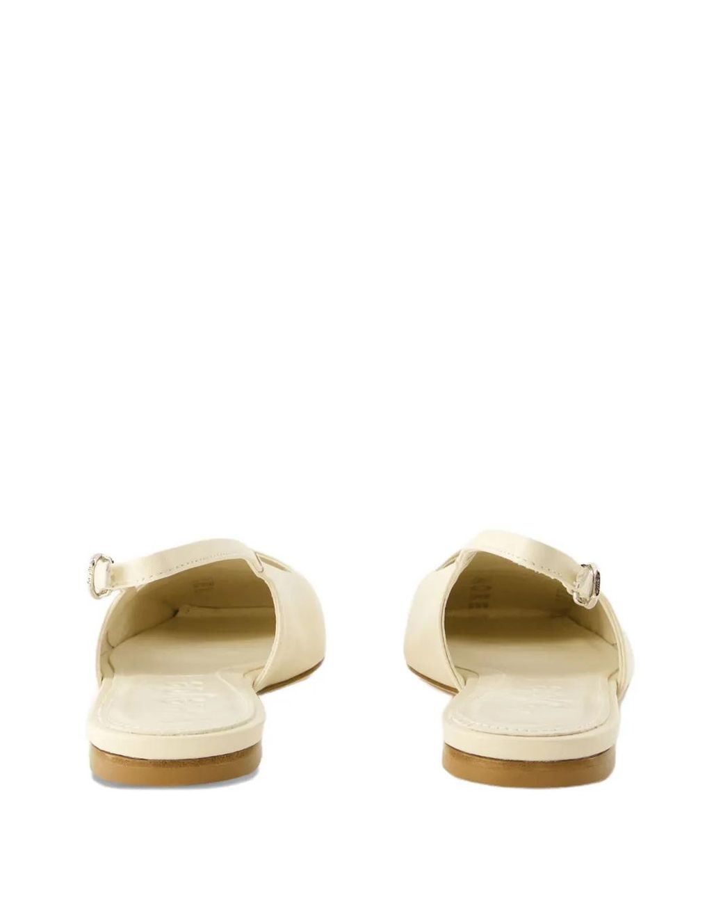 Aeyde Natural Liya Slingback Leather Flat Pumps
