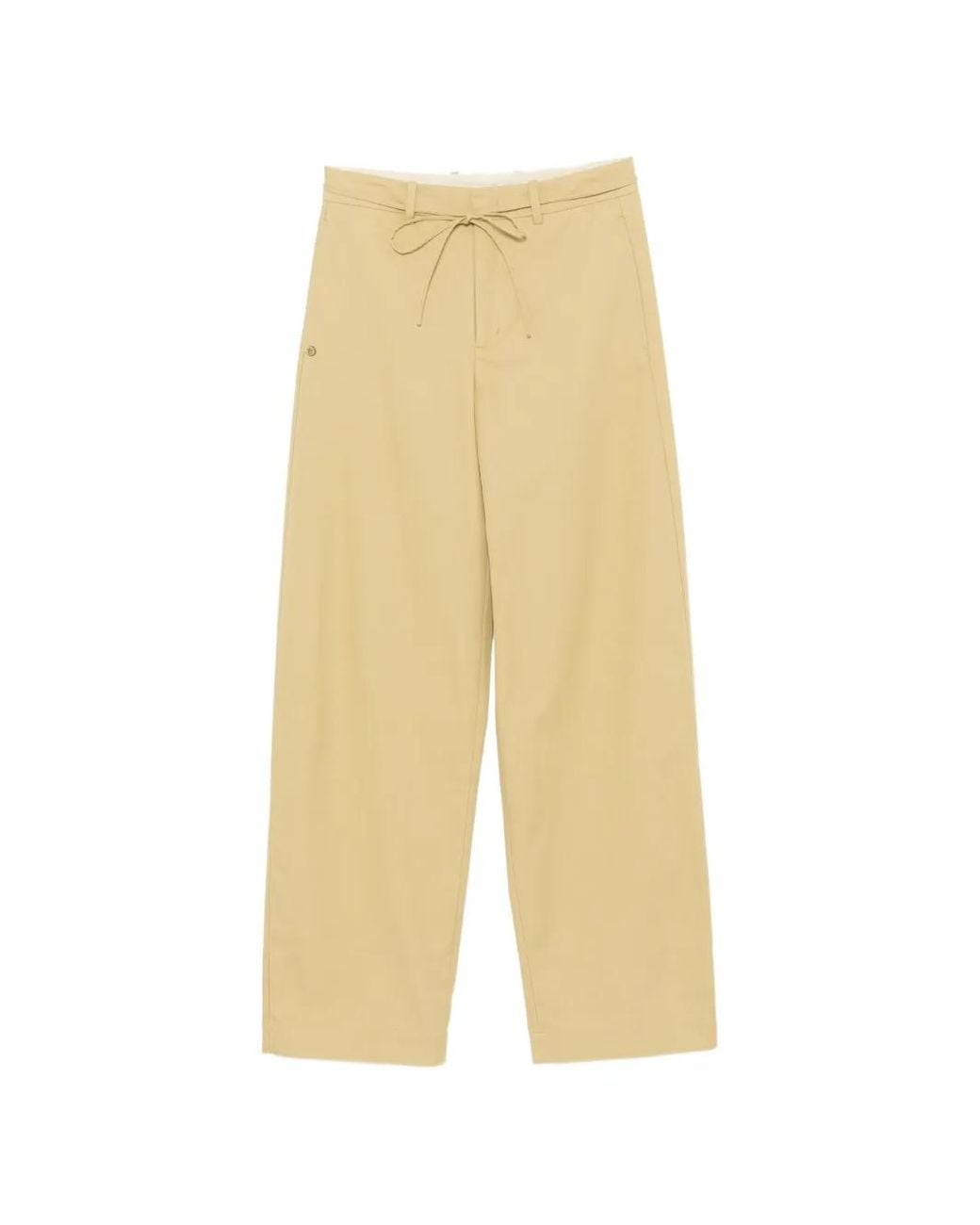 Samuel Guì Yang White Drawstring-Fastening Straight-Leg Trousers