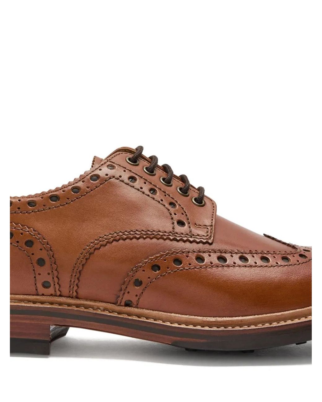 GRENSON Brown Archie Derby Shoes for men