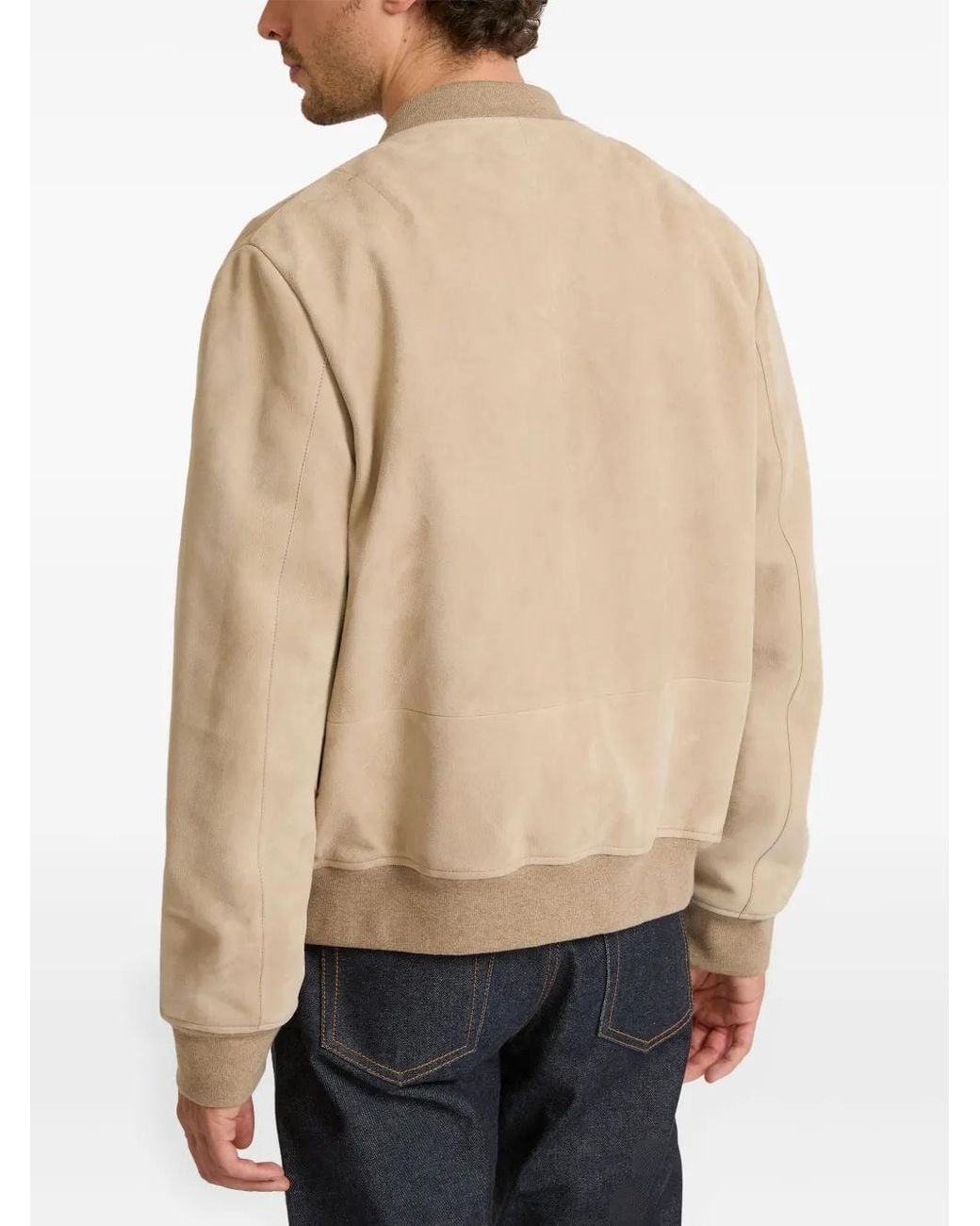 Yves Salomon Natural Suede Varsity Jacket for men