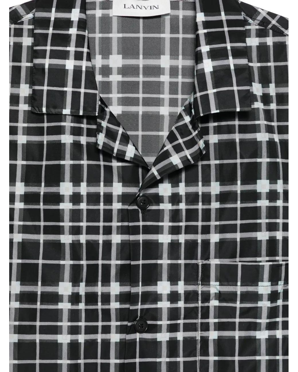 Lanvin Gray Check-Pattern Shirt for men