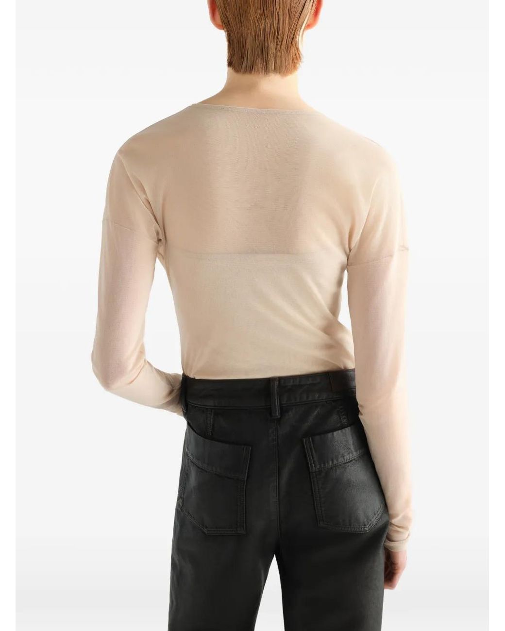 Lemaire White Long-Sleeve Ballerina-Style Top