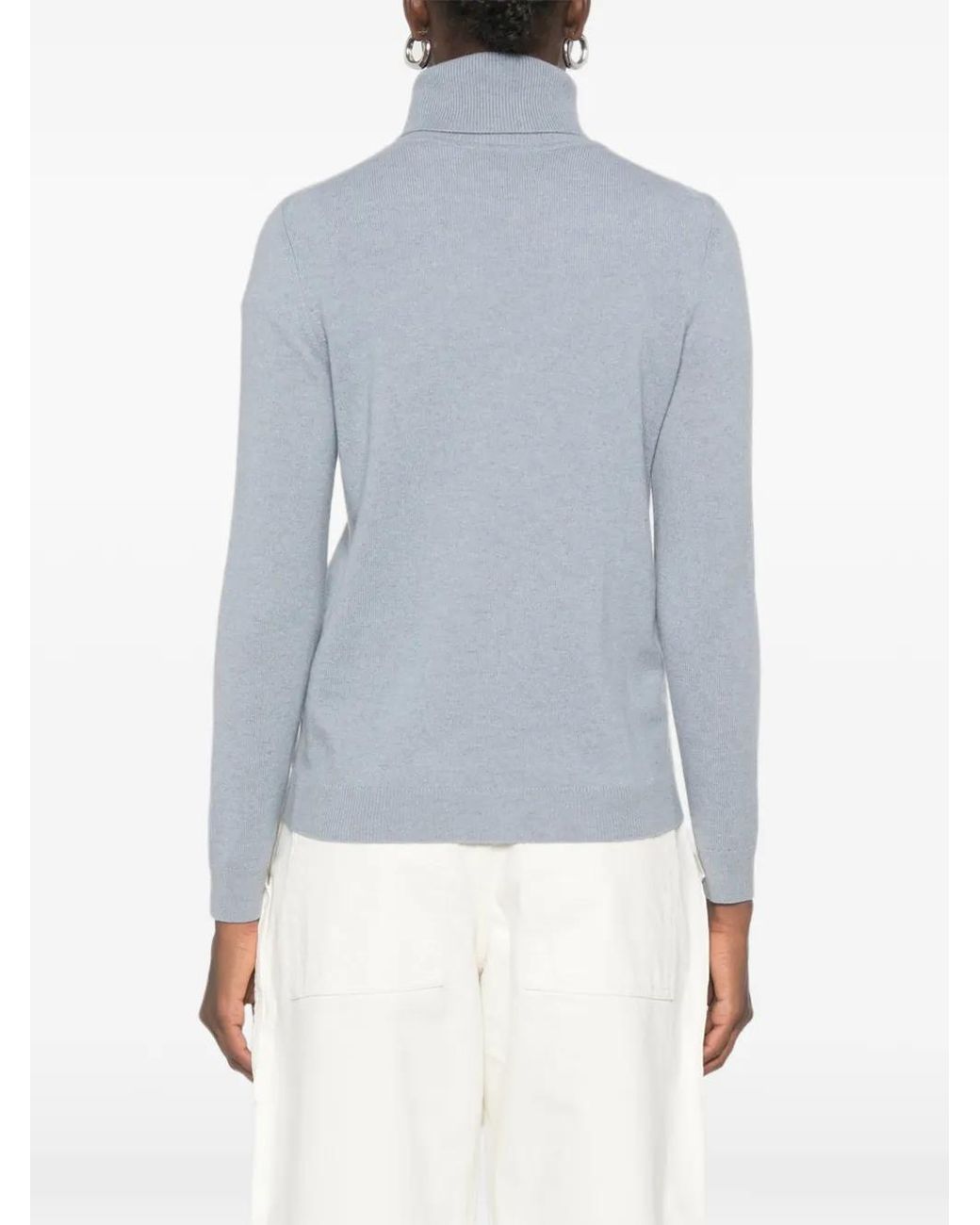 Bompard Blue Roll-Neck Cashmere Sweater